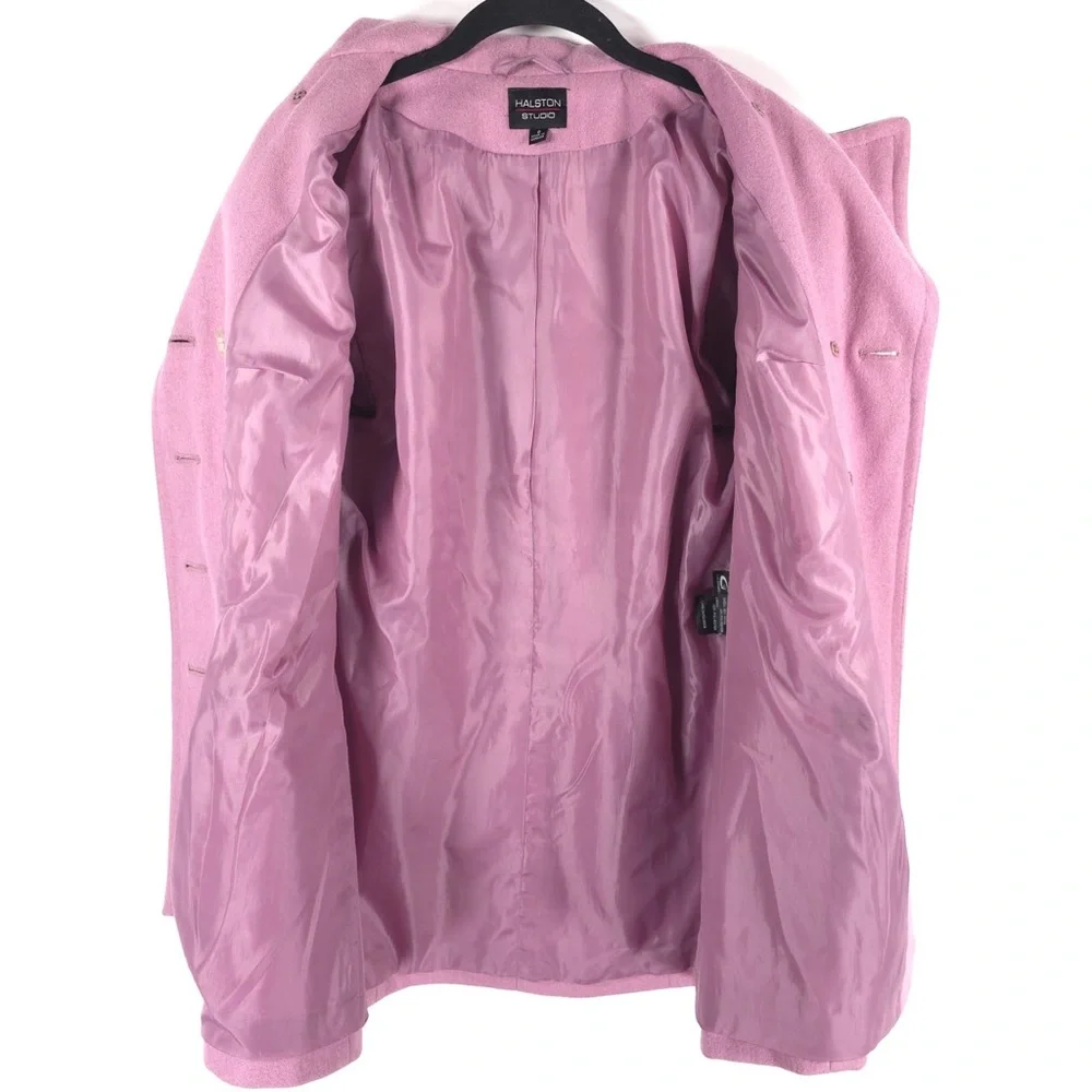 HALSTON STUDIO‎ WOOL Blend Pink Coat Double Breasted UKRAINE🇺🇦MADE Size 8